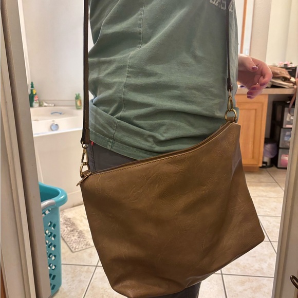 Other - Brown Leather Crossbody Bag
